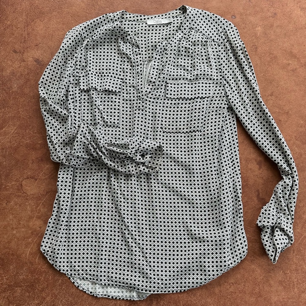 Dalia Blouse, White / Black Polka Dot, Women's XS
